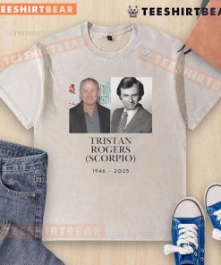 Alt Text: Official RIP Tristan Rogers Scorpio 1946-2025 remembrance washed t-shirt featuring a vintage design and tribute.