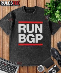 Alt Text: Official Run BGP Washed T-Shirt featuring a vintage design in soft fabric, perfect for casual wear.