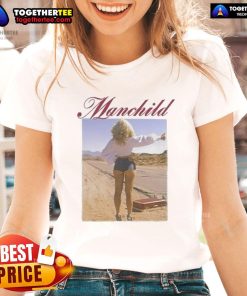 Official Sabrina Charpentier Manchild Hitchhike Ladies Tee featuring a stylish graphic design perfect for casual wear.