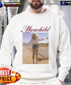 Official Sabrina Charpentier Manchild Hitchhike Sweatshirt featuring a unique design and vibrant colors, perfect for casual wear.