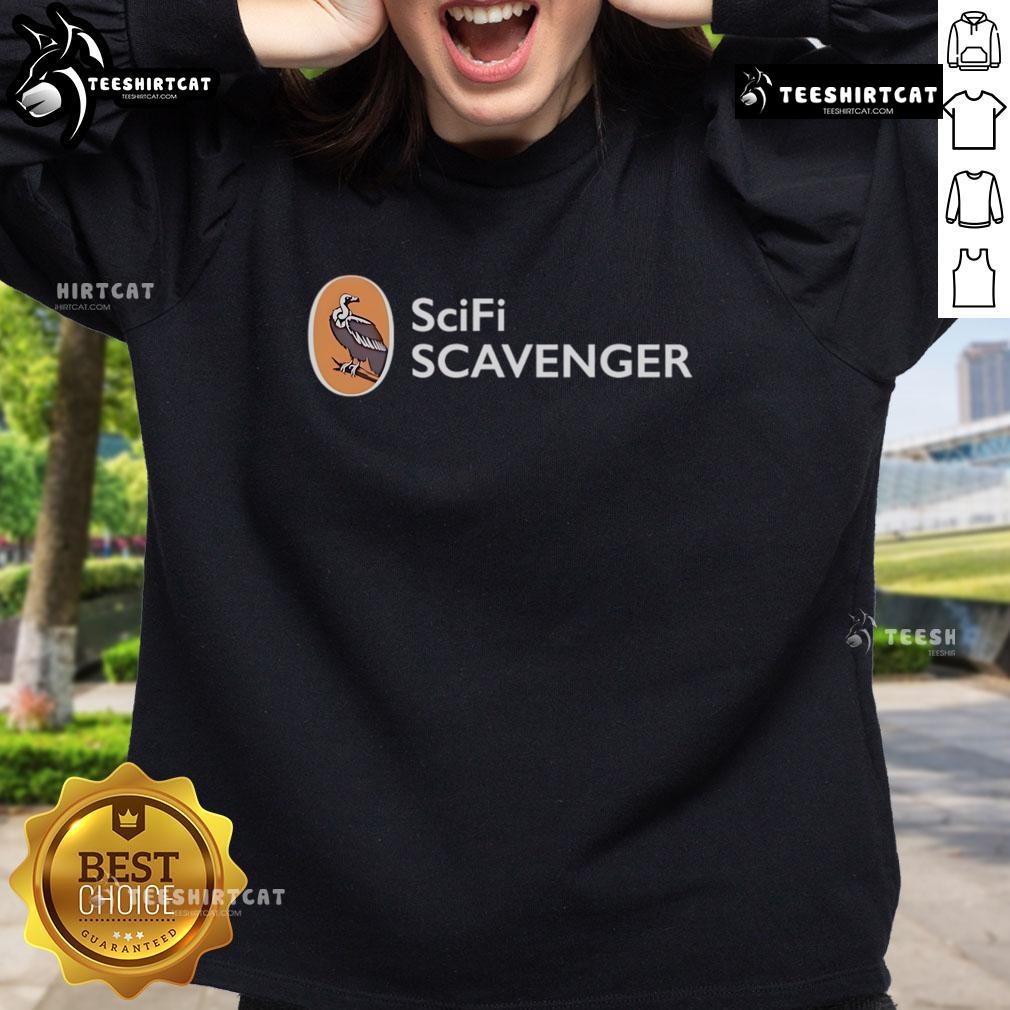 Official Sci Fi Scavenger Sweatshirt Alt Text: Stylish Official Sci-Fi Scavenger Sweatshirt featuring a unique design, perfect for sci-fi fans and casual wear.