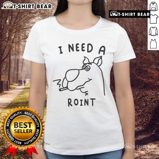 Alt Text: Official Scooby Doo Smoking I Need A Roint Ladies Tee featuring a fun graphic design for fans of Scooby-Doo.
