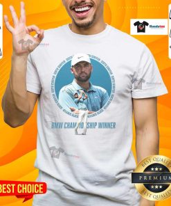 Official Scottie Scheffler wins BMW Championship T-shirt celebrating his fifth tournament victory in golf.