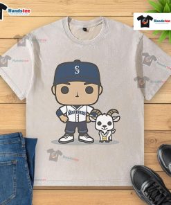 Alt Text: Official Seattle Mariners Goat Night 2025 washed t-shirt featuring vibrant team colors and logo for fans.