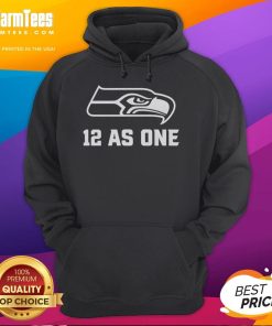 Official Seattle Seahawks 12 As One Hoodie in navy blue, featuring team logo and vibrant design for fans.