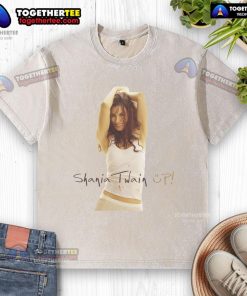 Official Shania Twain Up Celebration Washed T-Shirt in vintage style, perfect for fans and casual wear.