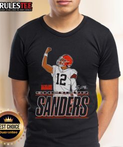 Official Shedeur Sanders Cleveland Browns Believe Signature Raise Your Fist T-Shirt showcasing team spirit and style.