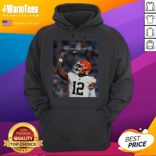Shedeur Sanders 'Only A Matter Of Time' hoodie featuring bold design, perfect for fans and fashion enthusiasts.