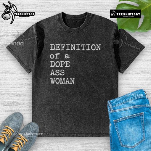 Official Sheryl Swoopes Definition of a Dope Ass Woman washed t-shirt featuring bold graphic design and comfortable fit.