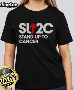 Alt Text: Official SJ2C Stand Up To Cancer Ladies Tee featuring a stylish design promoting cancer awareness and support.