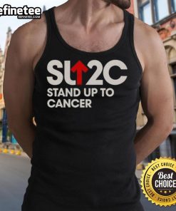 Official SJ2C Stand Up To Cancer tank top featuring a bold design to raise awareness for cancer research.