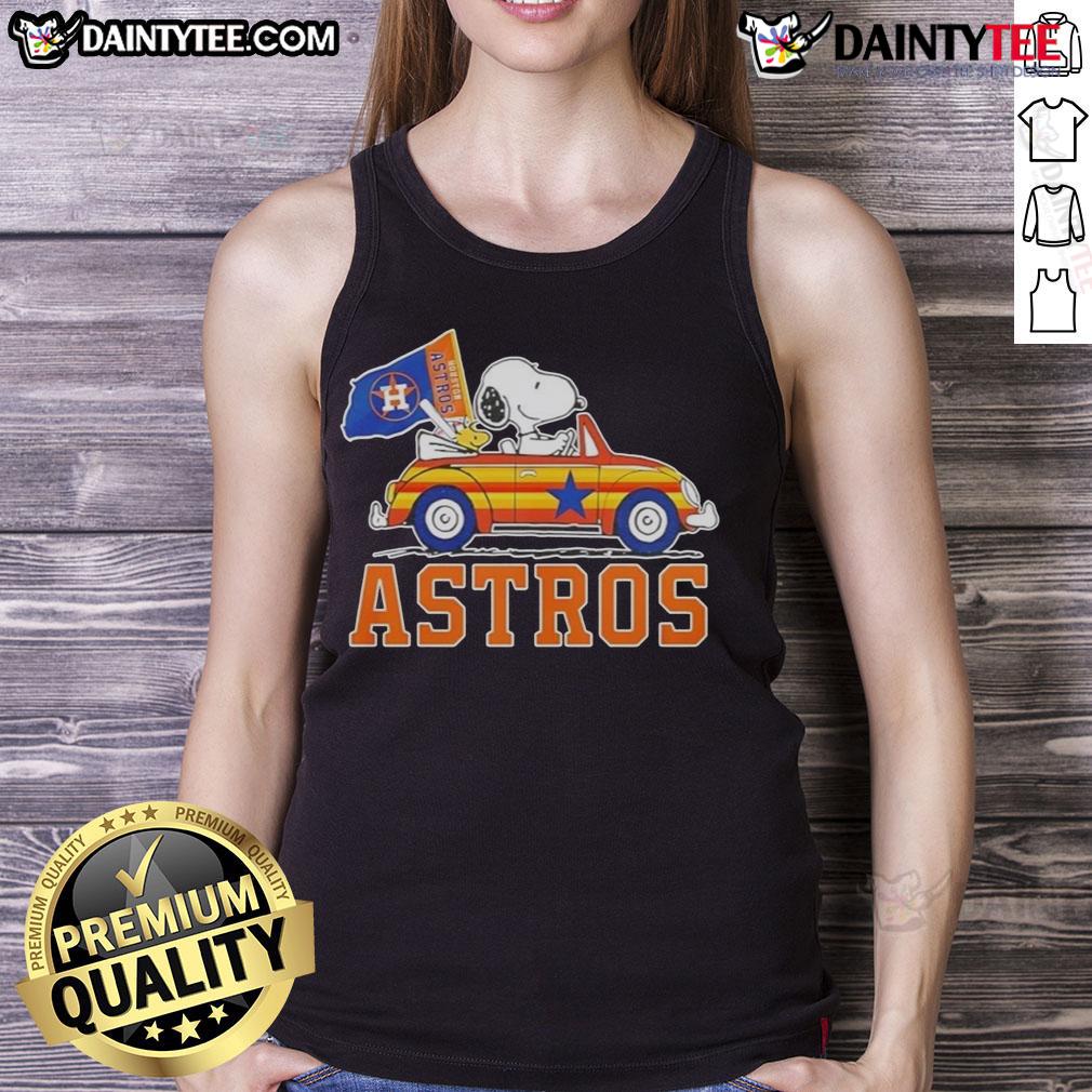 Official Snoopy And Woodstock Driving Car Houston Astros Tank Top