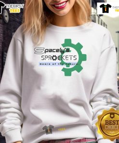 Official Spacelys Sprockets futuristic retro sweatshirt featuring vibrant colors and unique design, perfect for sci-fi fans.