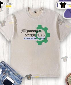 Official Spacelys Sprockets Futuristic Retro Washed T-Shirt featuring a vintage design and vibrant colors.