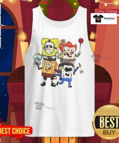 Official Sponge X Horror Characters Happy Halloween Tank Top featuring vibrant graphics and spooky designs for Halloween.