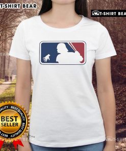 Official Star Wars X MLB logo ladies tee featuring a stylish design for fans of both franchises.