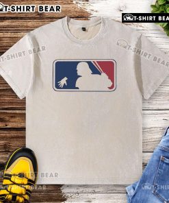 Official Star Wars x MLB logo washed t-shirt featuring a unique design combining sports and sci-fi themes.