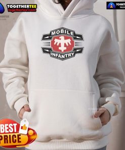 Official Starship Troopers Mobile Infantry Hoodie featuring a bold design and comfortable fit for fans of the classic sci-fi film.