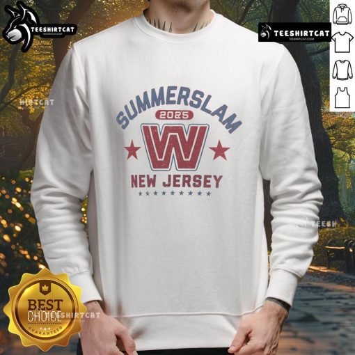 Official SummerSlam 2025 New Jersey sweatshirt featuring bold graphics and a comfortable design for wrestling fans.