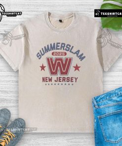 Official SummerSlam 2025 New Jersey washed t-shirt featuring vibrant graphics and a comfortable fit for fans.