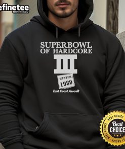 Official Superbowl of Hardcore III Winter 1989 hoodie featuring bold graphics and classic streetwear style.