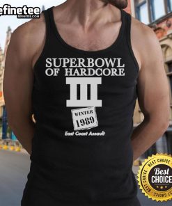 Official Superbowl of Hardcore III Winter 1989 tank top featuring bold graphics and vibrant colors for hardcore music fans.