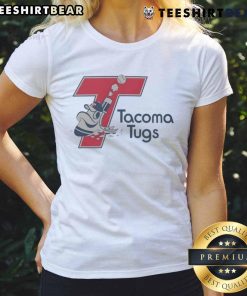 Alt Text: Official Tacoma Tugs Baseball logo on a stylish ladies tee, perfect for fans and casual wear.