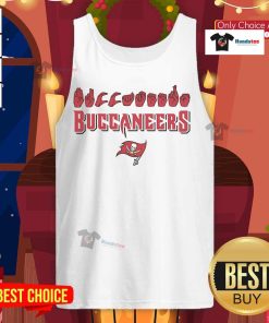 Official Tampa Bay Buccaneers youth tank top featuring love sign hand signals, perfect for young fans showing team spirit.