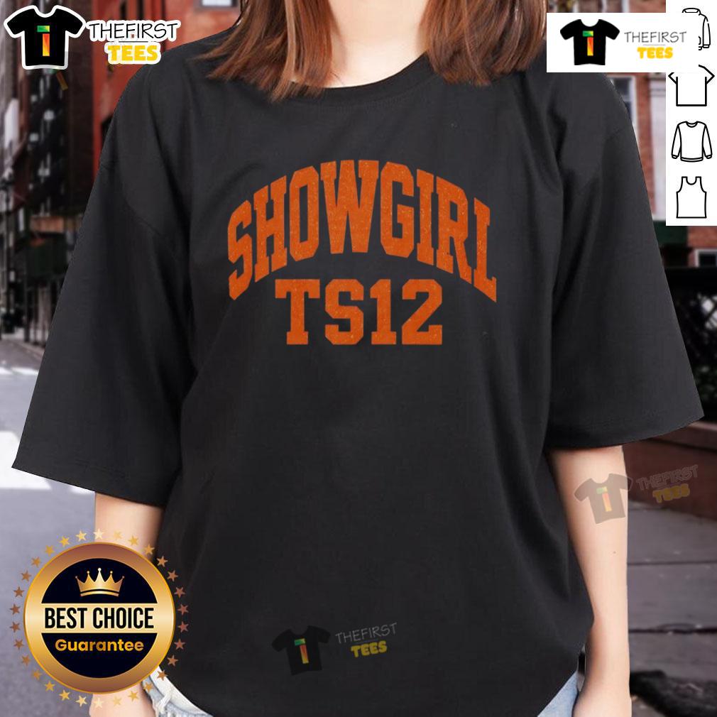 Official Taylor Showgirl Ts121 Ladies Tee Alt Text: Official Taylor Showgirl TS121 Ladies Tee featuring stylish design and vibrant colors, perfect for fans and casual wear.