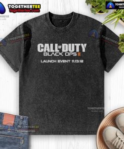 Alt Text: Official T-Dawg Call of Duty Black Ops II launch event t-shirt from November 13, 2012, featuring vibrant graphics.