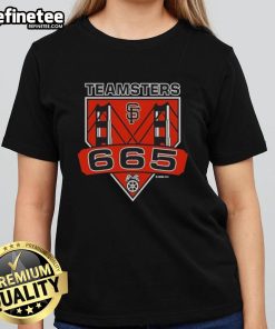 Official Teamsters 665 San Francisco Bridge Ladies Tee featuring a stylish design celebrating union pride and local landmarks.