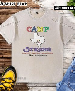 Alt Text: Official Texas Camp Strong Now and Always washed t-shirt in navy blue, showcasing a stylish and comfortable design.