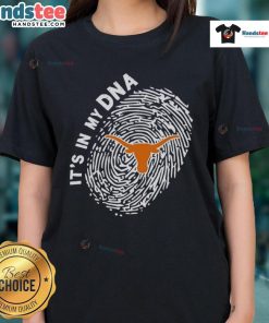 Official Texas Longhorns In My DNA ladies tee featuring bold logo and stylish design for fans and fashion lovers.