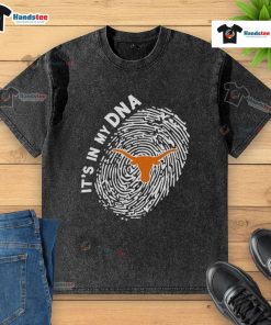 Official Texas Longhorns in My DNA washed t-shirt showcasing school spirit and style for fans and alumni.