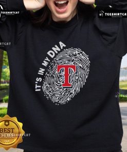 Official Texas Rangers In My DNA Sweatshirt featuring team colors and logo, perfect for fans of Texas Rangers baseball.