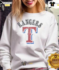 Alt Text: Official Texas Rangers Rebel Athletics logo sweatshirt featuring vibrant colors and a stylish design for fans.