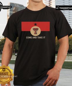 Official Texas Tech Red Raiders Come And Take It T-Shirt featuring bold team logo and vibrant colors for fans.