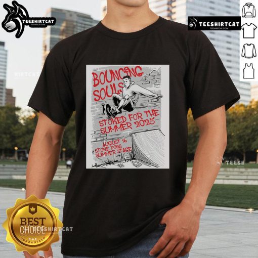 Official The Bouncing Souls August 16 2025 poster t-shirt featuring vibrant design for Stone Pony Summer Stage event.