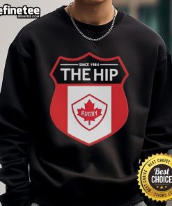 Alt Text: Official The Hip Since 1984 rugby sweatshirt featuring a classic design and comfortable fit, perfect for casual wear.