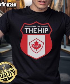 Alt Text: Official The Hip Since 1984 Rugby T-Shirt featuring a vintage design and bold logo, perfect for fans and casual wear.