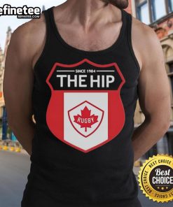 Official The Hip Since 1984 Rugby Tank Top in black, featuring a stylish design perfect for casual wear.