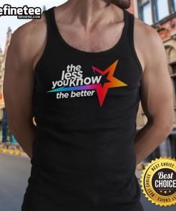 Official The Less You Know The Better star tank top featuring a stylish design for casual wear and trendy outfits.