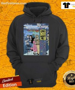 Alt Text: Official The Lighthouse Lounge 6 Year Anniversary Poster Hoodie, celebrating Aug 15, 2025 milestone event.