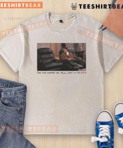 Official Chandler Bing washed t-shirt from 'The One Where We All Lost a Friend' - stylish tribute to Friends series.