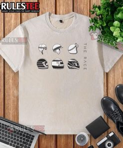 Official The Race Helmet Evolution Washed T-Shirt featuring a stylish helmet graphic and comfortable fit for racing fans.