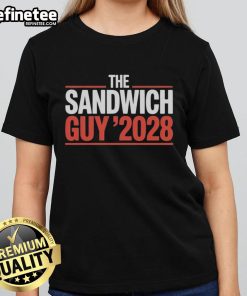 Alt Text: Official The Sandwich Guy 2028 Ladies Tee featuring a stylish design perfect for sandwich lovers and casual wear.