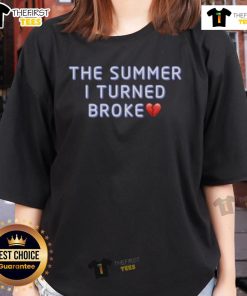 Official The Summer I Turned Broke Ladies Tee featuring a stylish design perfect for summer fashion enthusiasts.