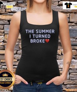 Official The Summer I Turned Broke tank top featuring a stylish design perfect for summer fashion trends.