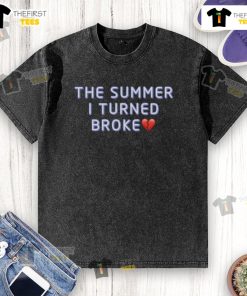 Official The Summer I Turned Broke washed t-shirt featuring a trendy design and comfortable fit for casual wear.