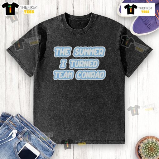 Official The Summer I Turned Team Conrad SS3 washed t-shirt featuring a stylish design, perfect for fans of the series.